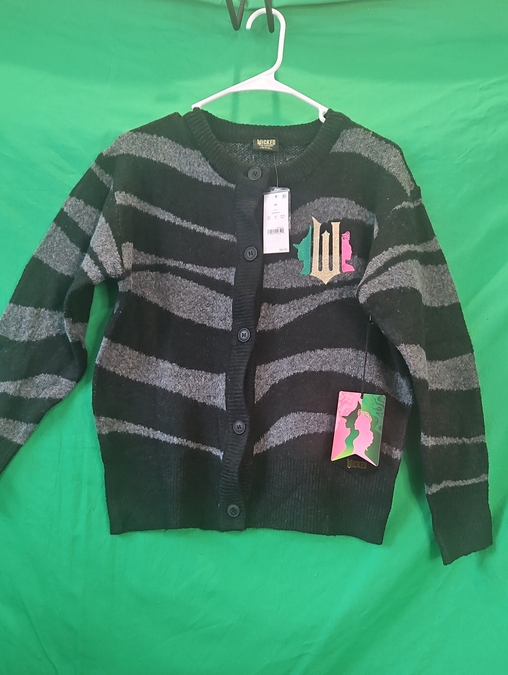 Wicked Men’s Black & Gray Striped Cardigan